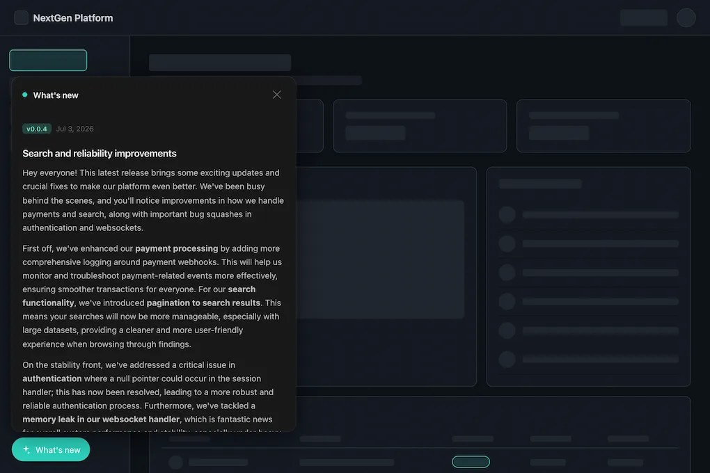 Embeddable changelog widget with ReleaseBase