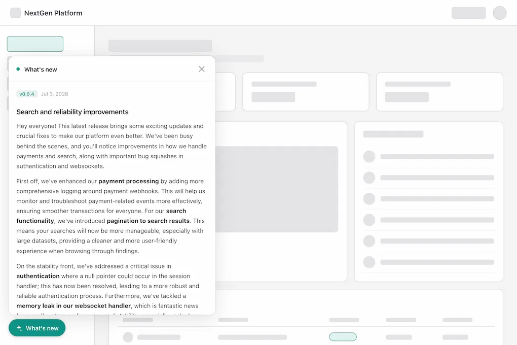 Embeddable changelog widget with ReleaseBase